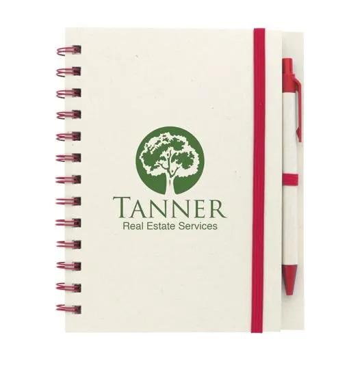 Good Value BoC Recycled Paper Spiral Notebook with Pen - product view 1
