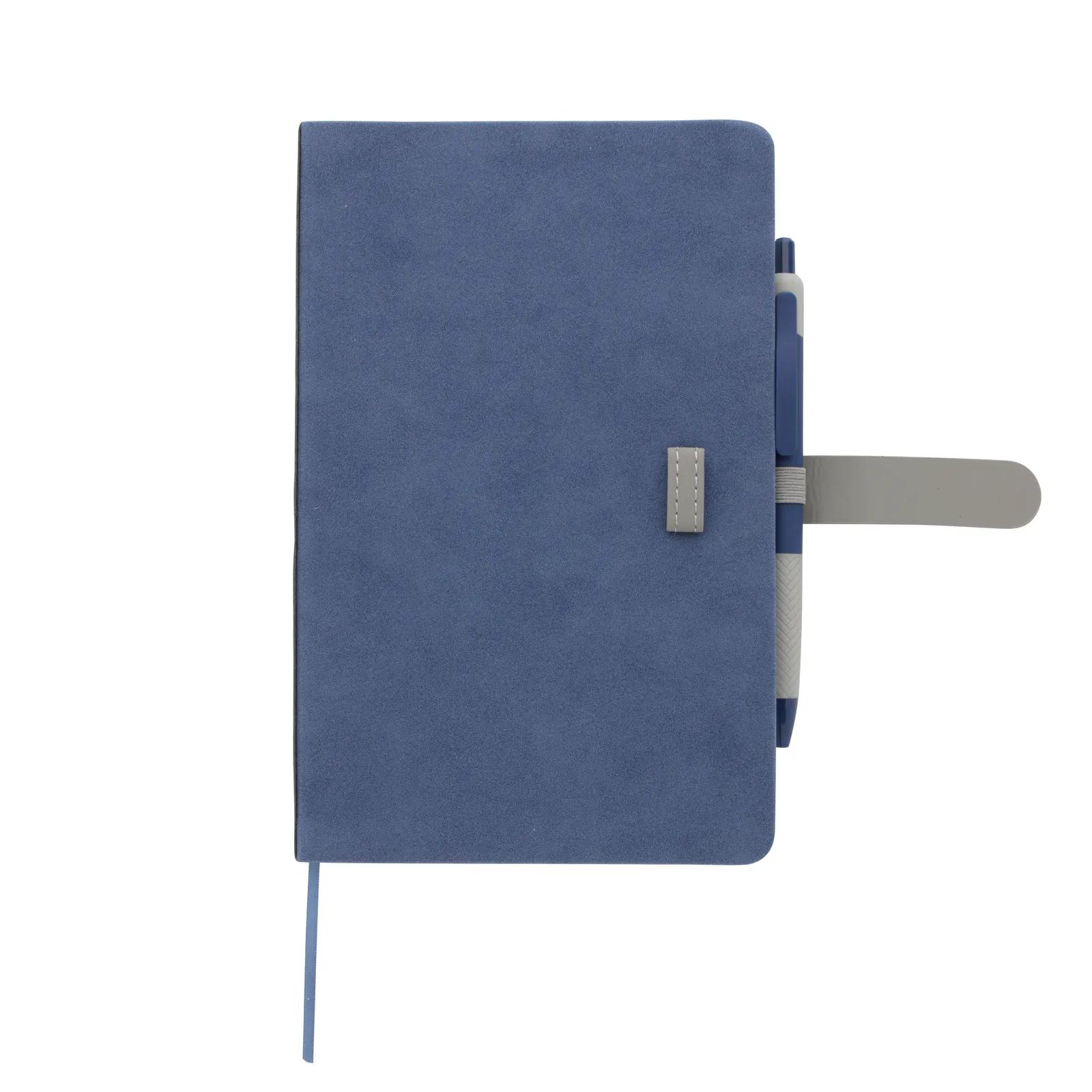 Soft Journal with Pen PU Leather Belt Closure - 8.27 x 5.33 in - product view 3