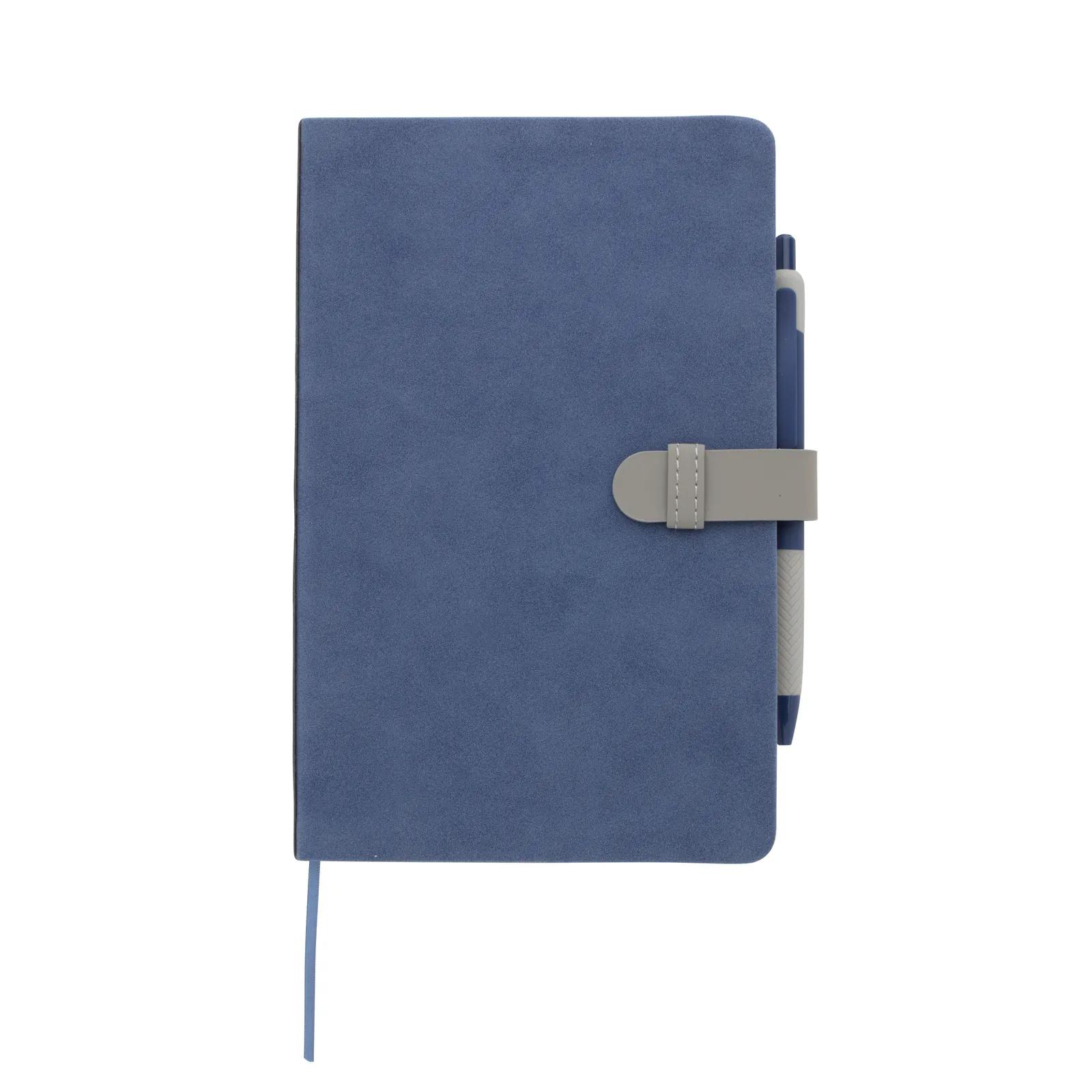 Soft Journal with Pen PU Leather Belt Closure - 8.27 x 5.33 in - product view 4