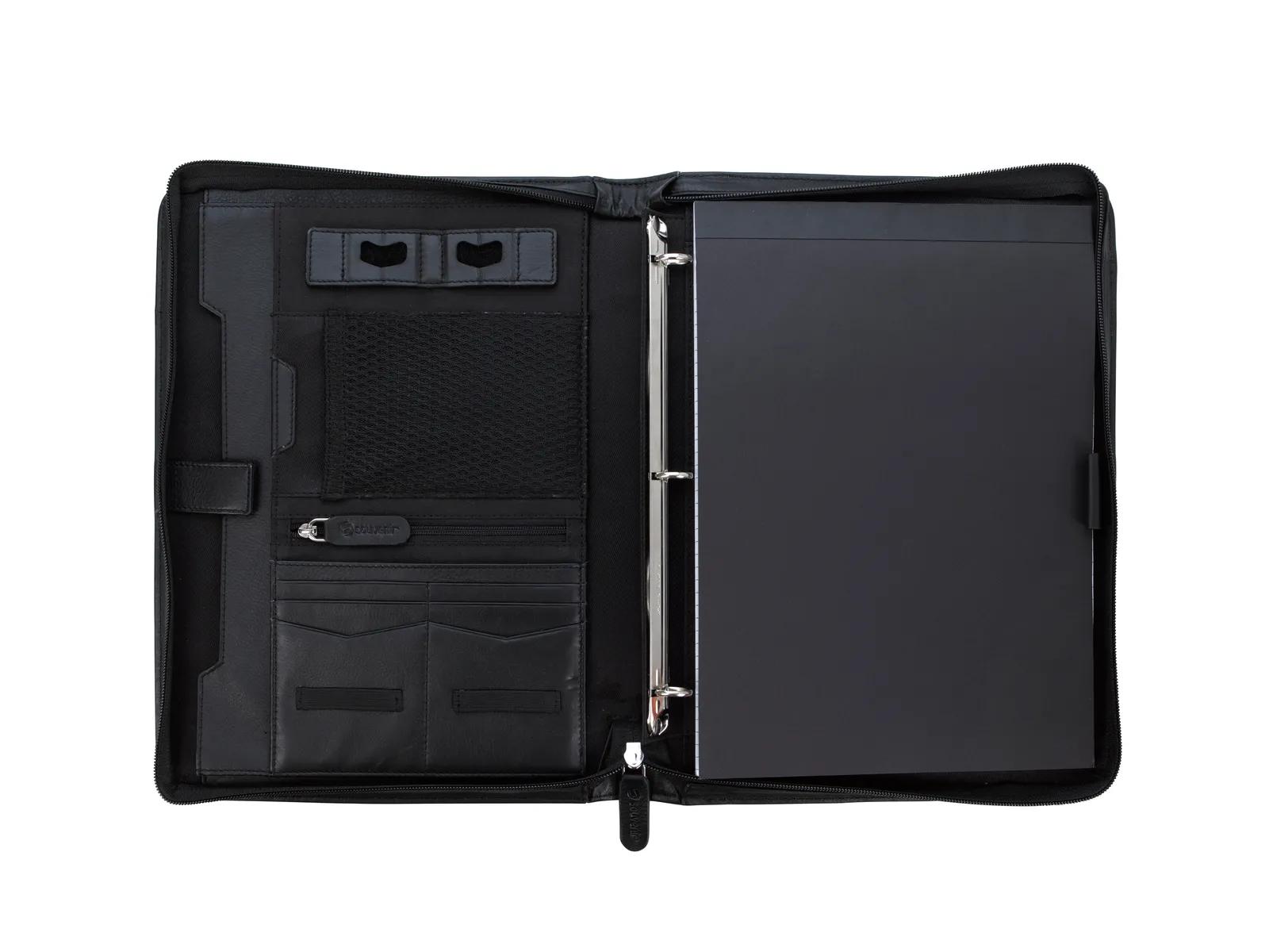 Leather Padfolio Zippered Handle Premium Organizer - 13 x 9.75 in - product view 7