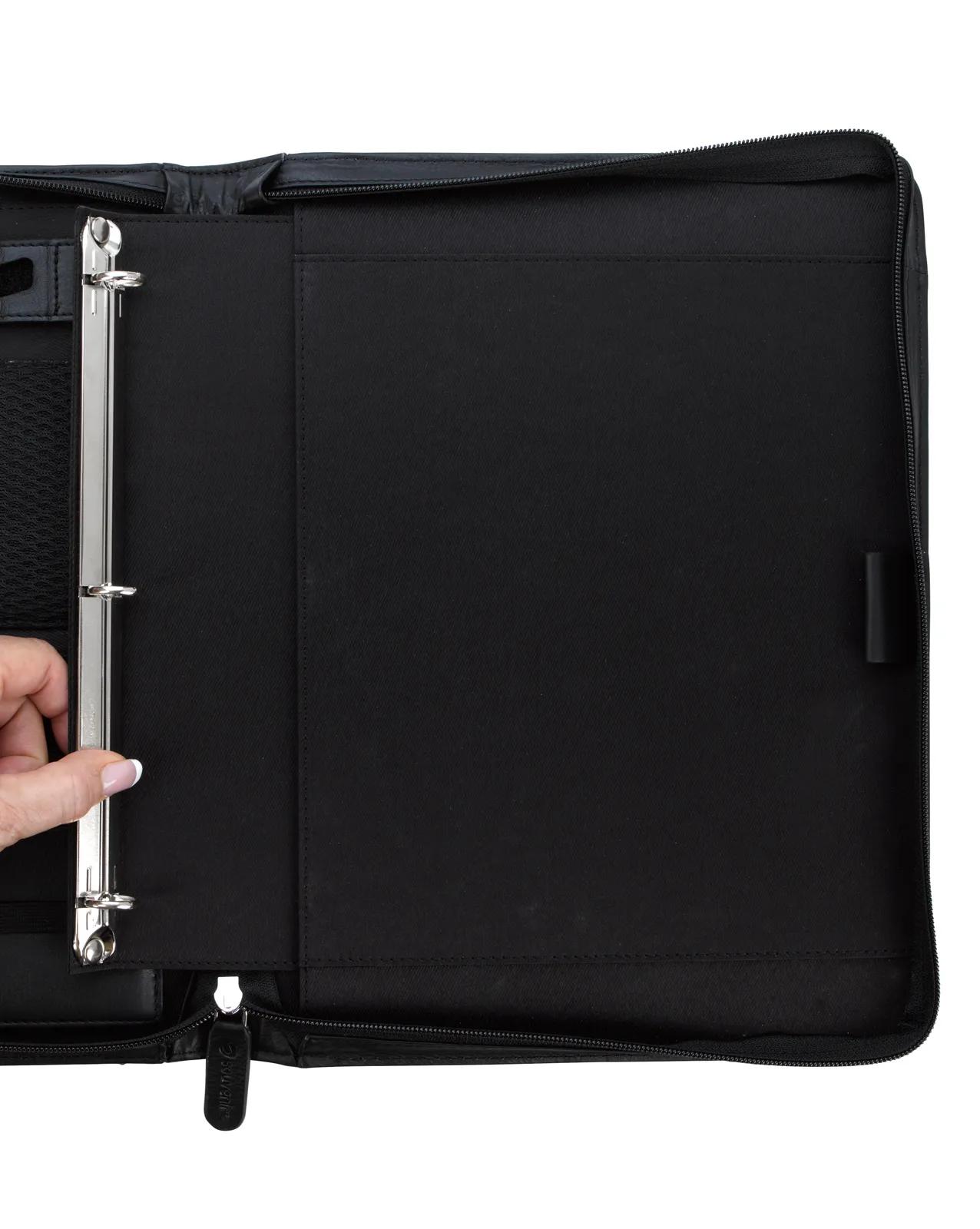 Leather Padfolio Zippered Handle Premium Organizer - 13 x 9.75 in - product view 11