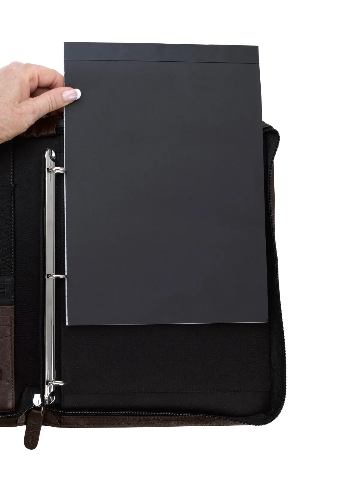 Leather Padfolio Zippered Handle Premium Organizer - 13 x 9.75 in - product view 26