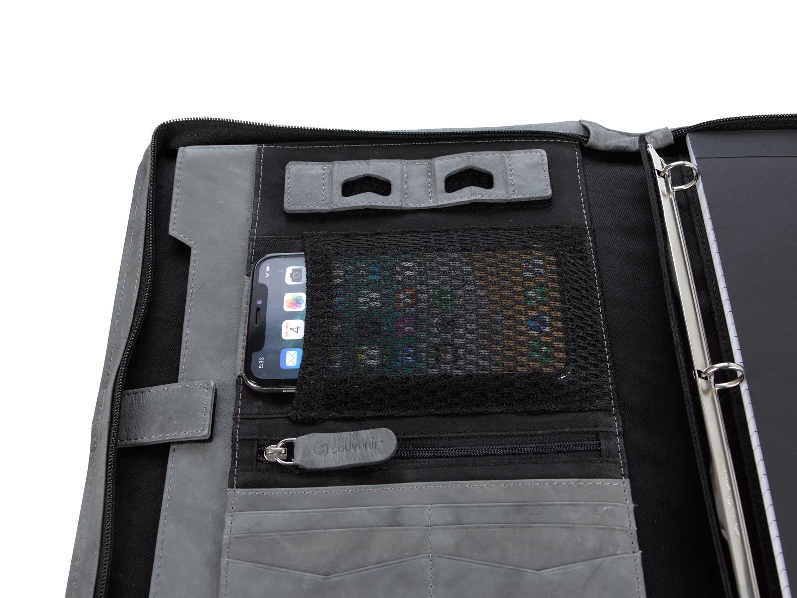 Leather Padfolio Zippered Handle Premium Organizer - 13 x 9.75 in - product view 31