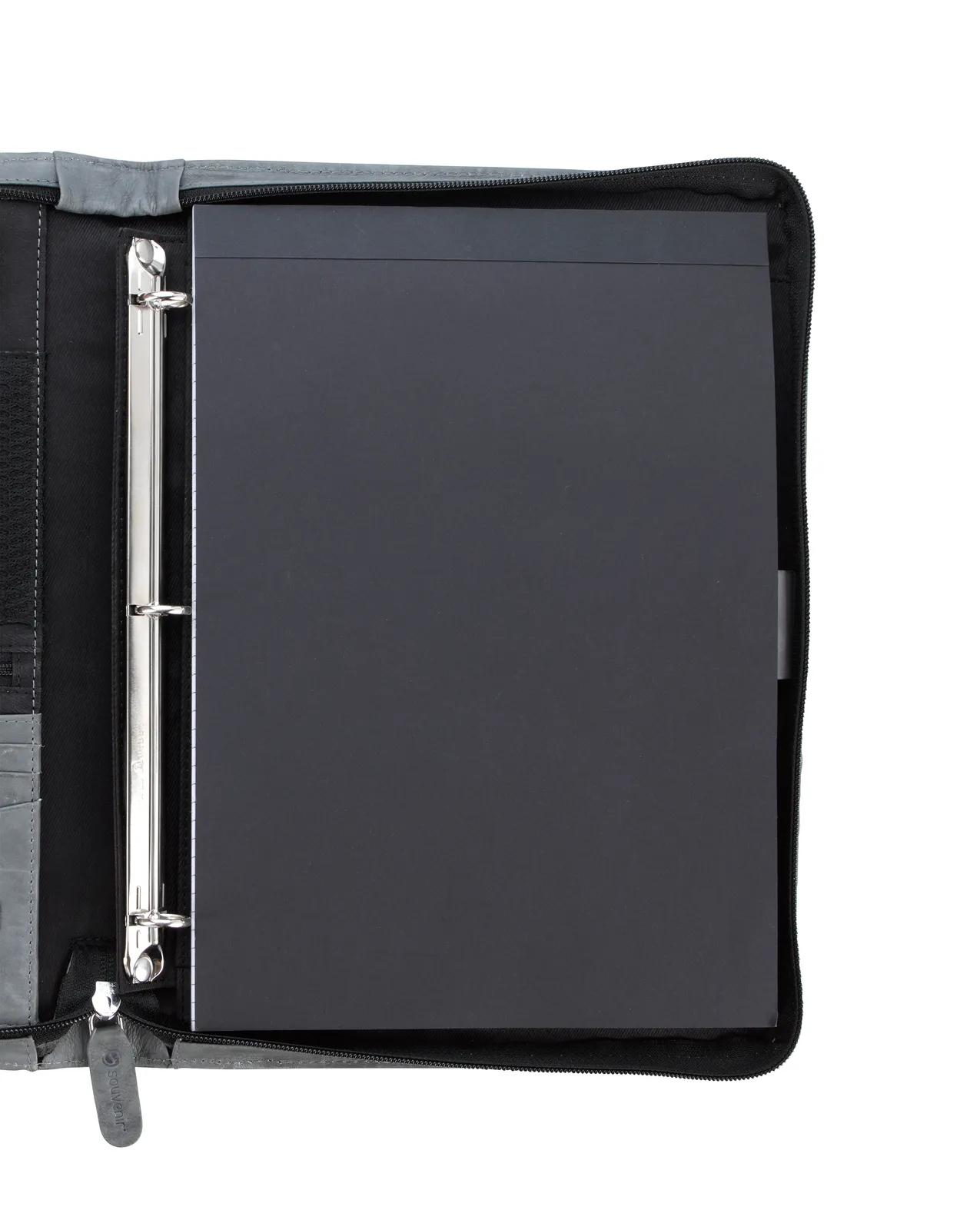 Leather Padfolio Zippered Handle Premium Organizer - 13 x 9.75 in - product view 38