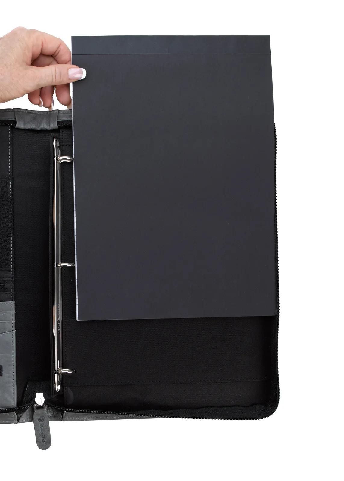 Leather Padfolio Zippered Handle Premium Organizer - 13 x 9.75 in - product view 39