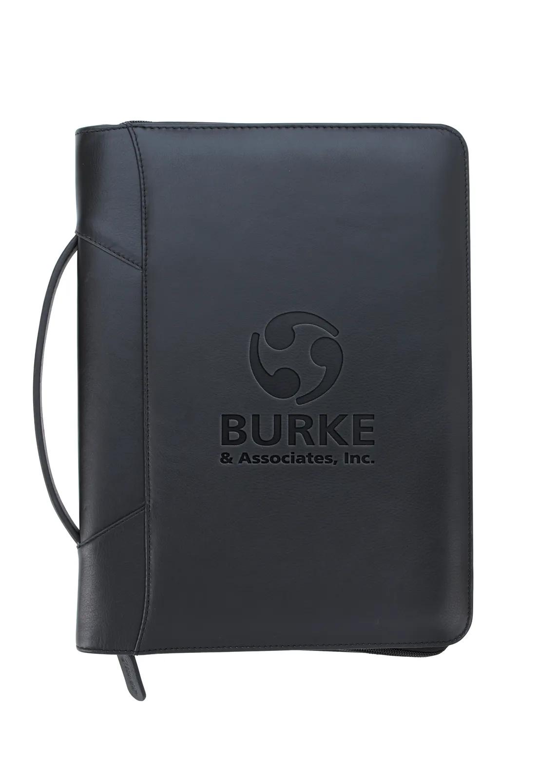 Leather Padfolio Zippered Handle Premium Organizer - 13 x 9.75 in - product view 43