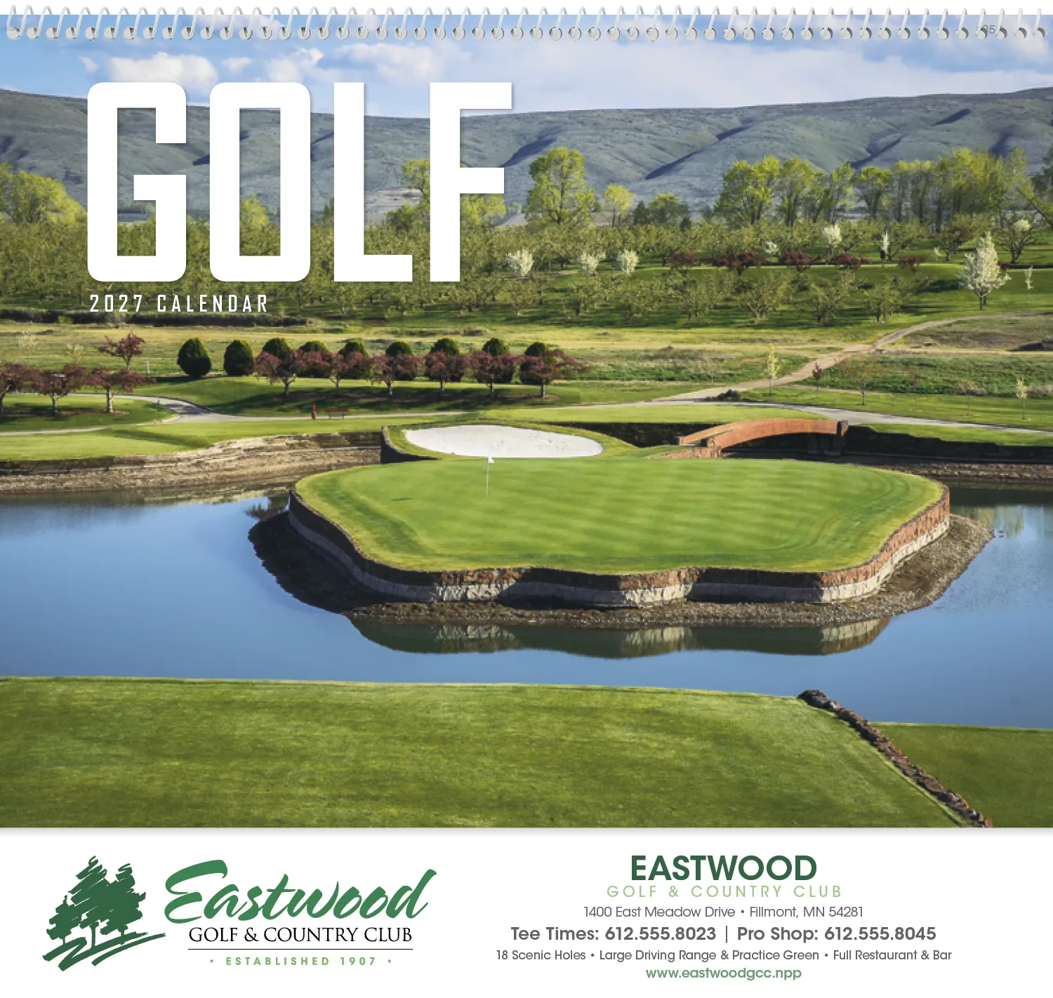Golf Courses Wall Calendar US Photography FSC Paper - 18.5 x 11 in - product view 15