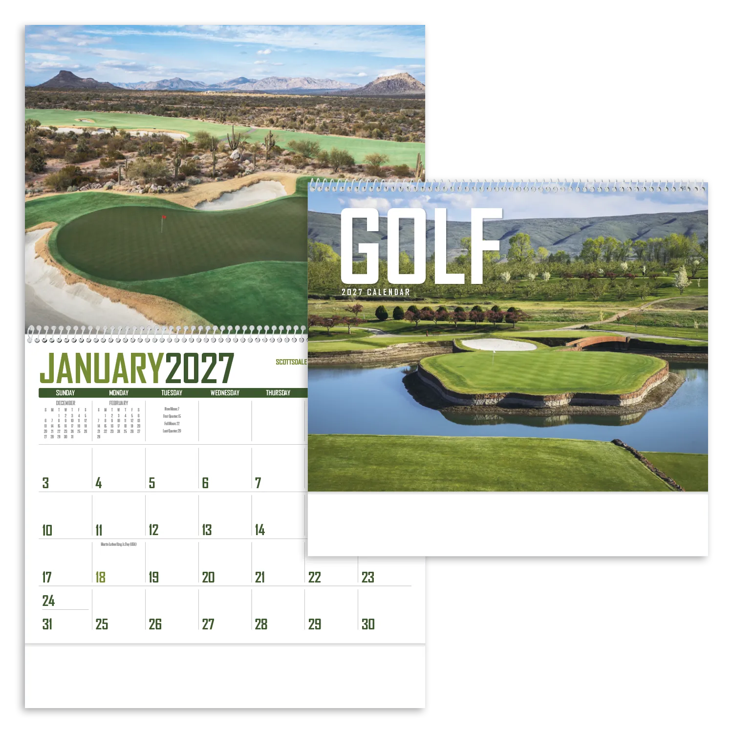 Golf Courses Wall Calendar US Photography FSC Paper - 18.5 x 11 in - product view 32
