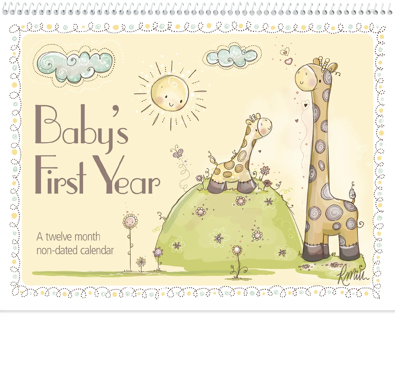 Baby First Year Calendar Rachelle Miller Art FSC - 18.5 x 11 in - product view 16