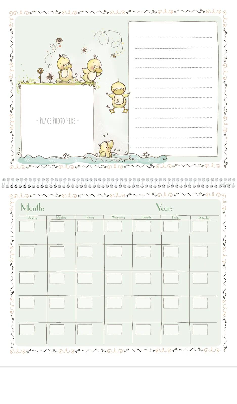 Baby First Year Calendar Rachelle Miller Art FSC - 18.5 x 11 in - product view 18