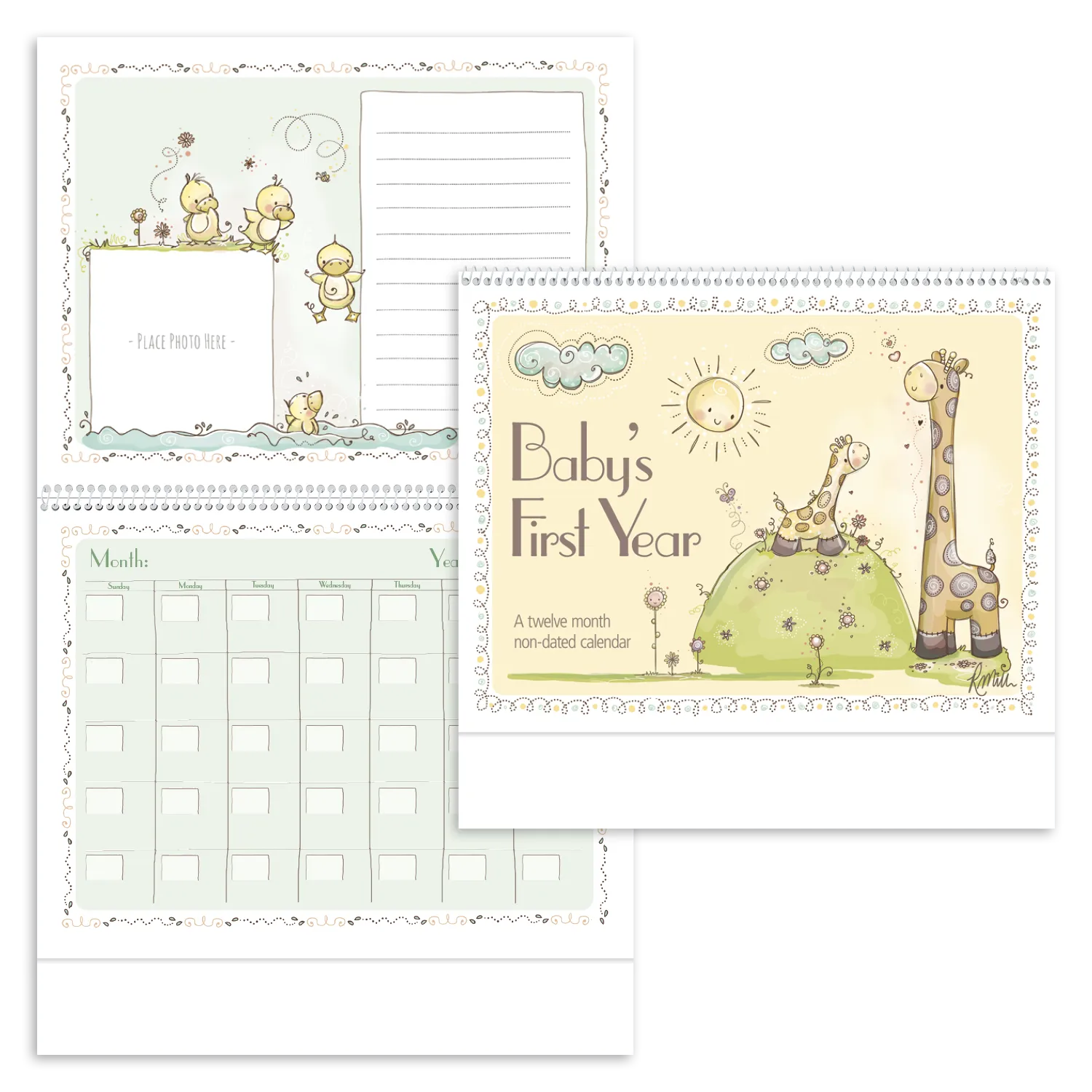 Baby First Year Calendar Rachelle Miller Art FSC - 18.5 x 11 in - product view 33
