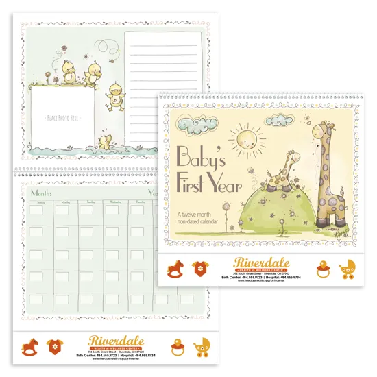 Baby First Year Calendar Rachelle Miller Art FSC - 18.5 x 11 in