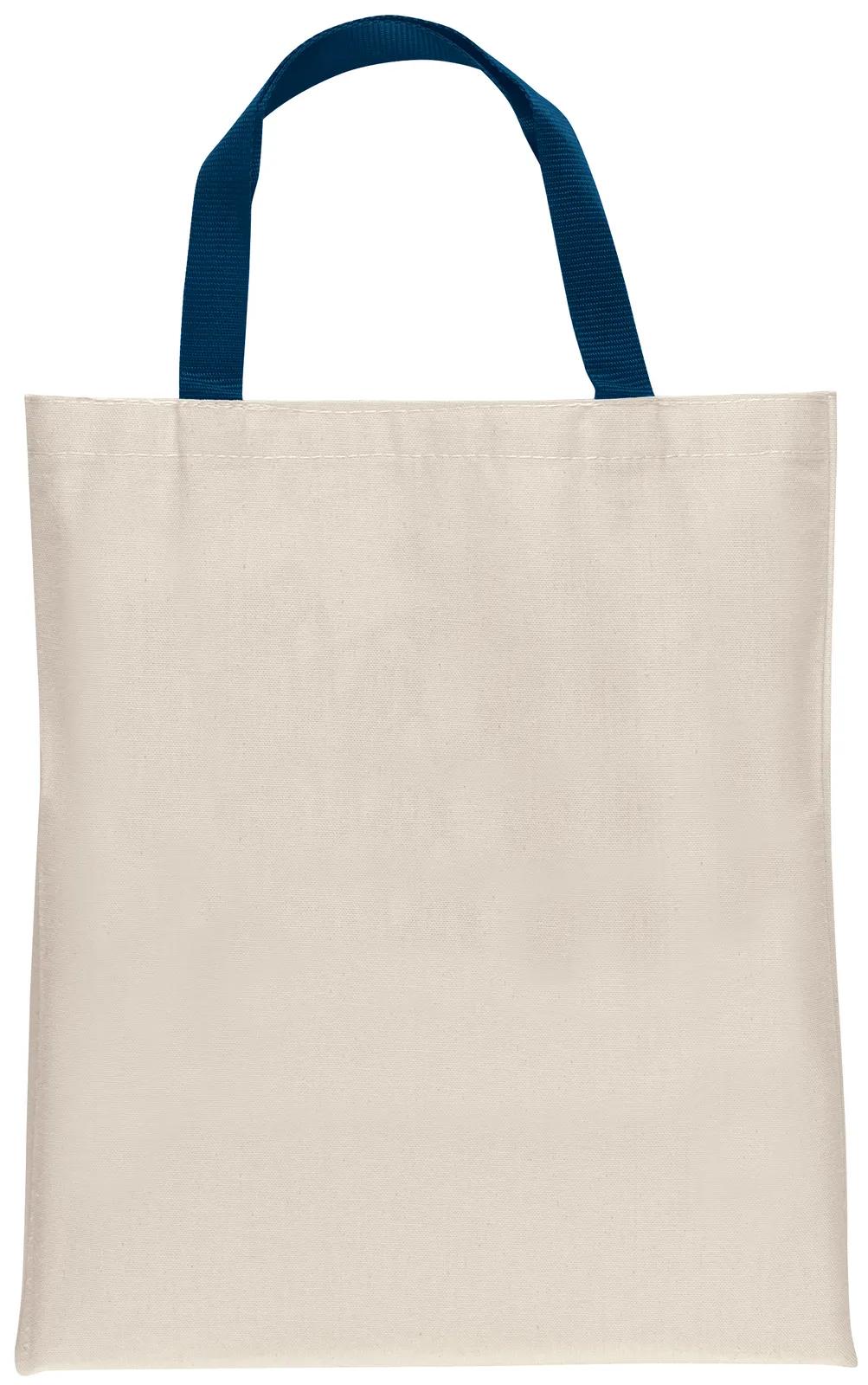 Custom Tote Bag Cotton Natural Six Handle Colors - 15.25 x 13 in - product view 5