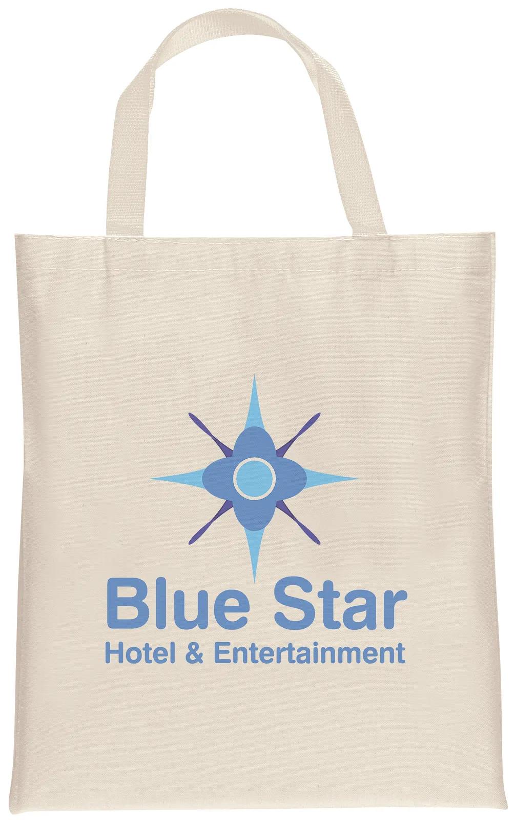 Custom Tote Bag Cotton Natural Six Handle Colors - 15.25 x 13 in - product view 9