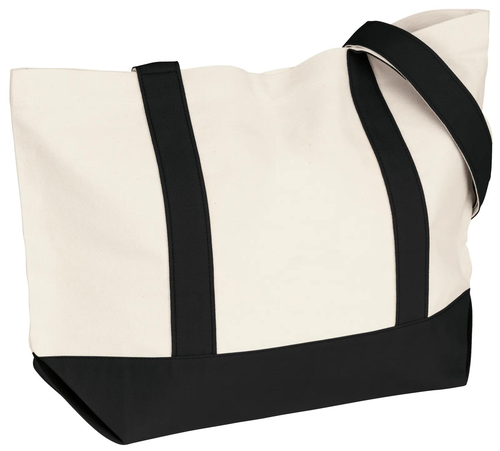 Custom Tote Bag Cotton Canvas Snap Closure - 13 x 20 x 6 in - product view 2