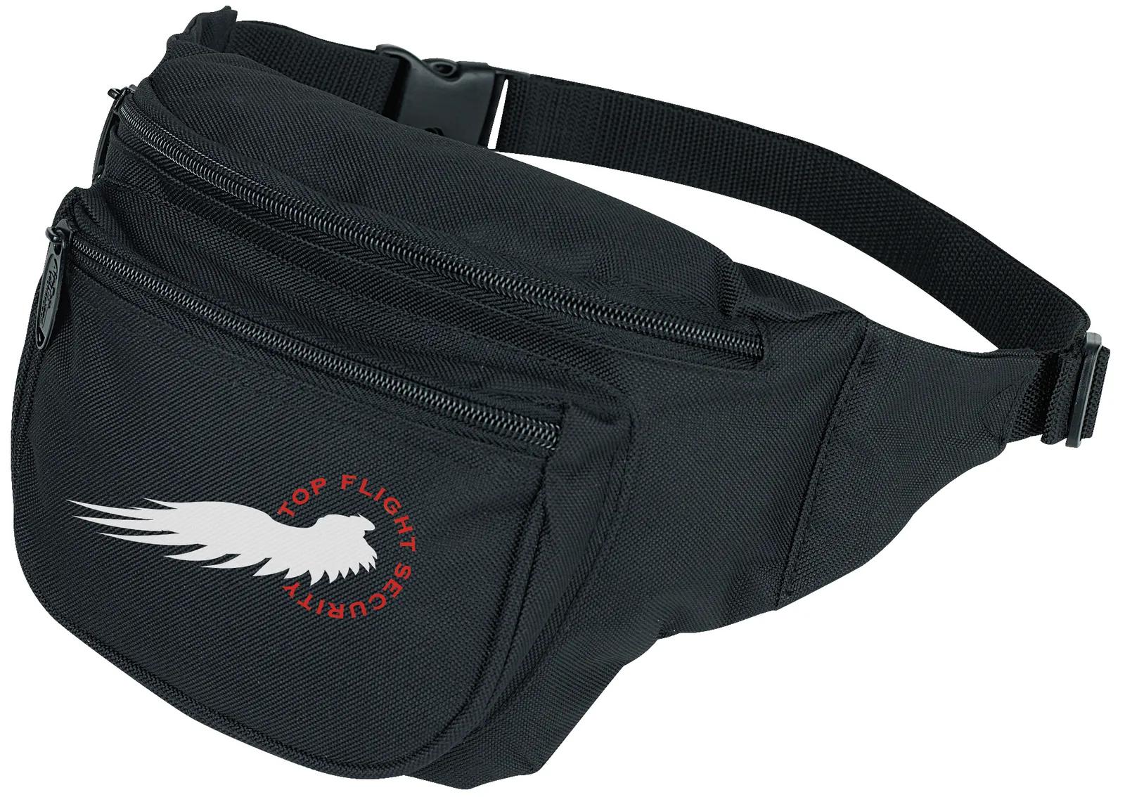 Fanny Pack Dual Compartments 600D Polyester - 5.5 x 9.25 x 3 in - product view 2