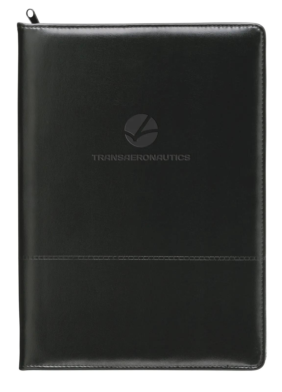 Zippered Padfolio Horizontal Stitching Vinyl - 13.6 x 10 x 1 in - product view 6
