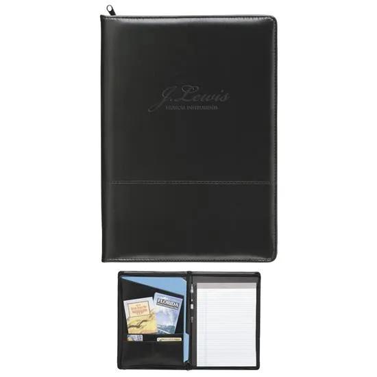 Good Value Script Zippered Padfolio - product view 1