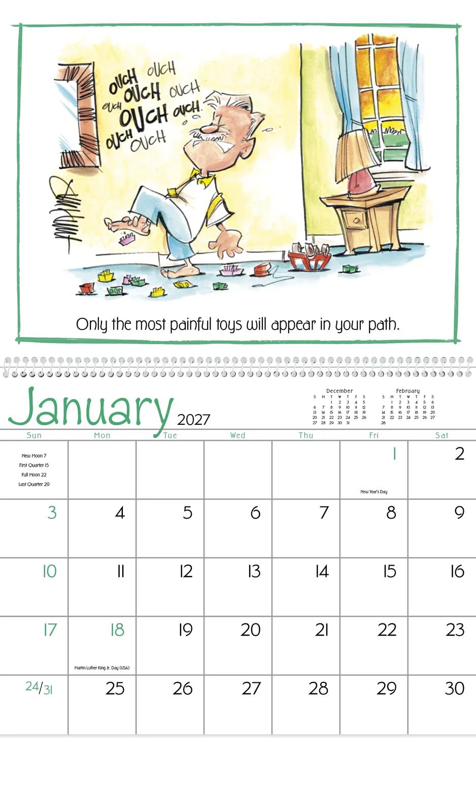 Murphy's Law Wall Calendar FSC Paper UV Coated - 18.5 x 11 in - product view 18