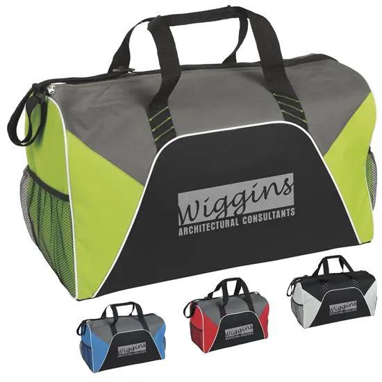 Sport Duffel Bag Color Panels 600D Polyester - 11 x 17.5 x 10 in