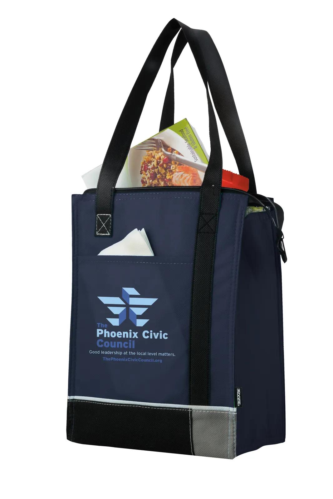 Tri-Tone Lunch Bag Thermal Lined Non-Woven - 12.25 x 8.625 x 5.5 in - product view 14