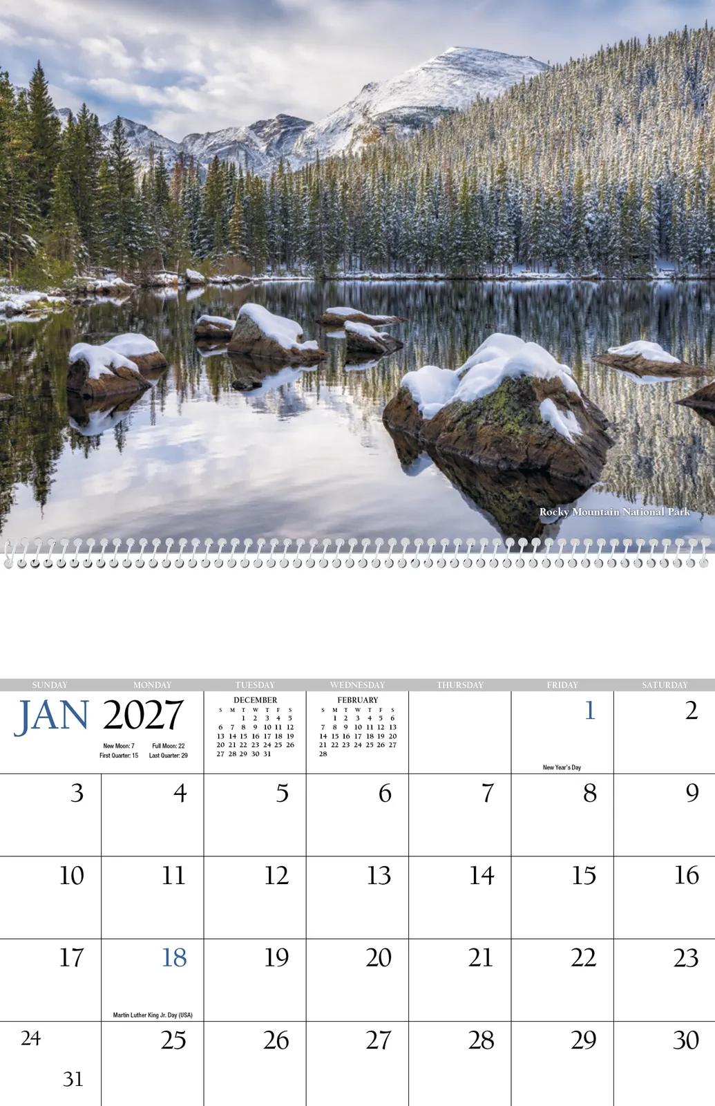 Colorado Scenic Wall Calendar FSC Gloss Paper - 16.75 x 11 in - product view 4