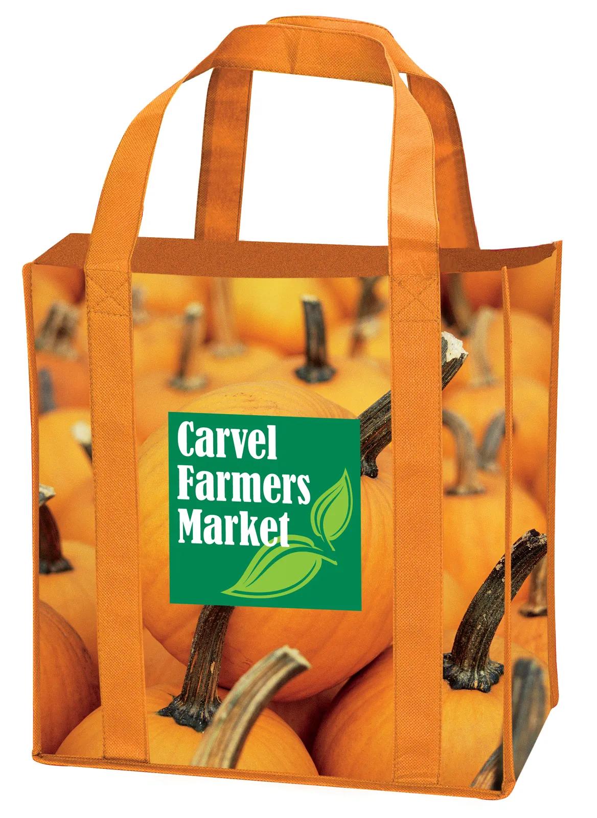 Laminated Non-Woven Grocery Tote Reinforced Handles - 12.25 x 12.75 x 8.625 in - product view 7