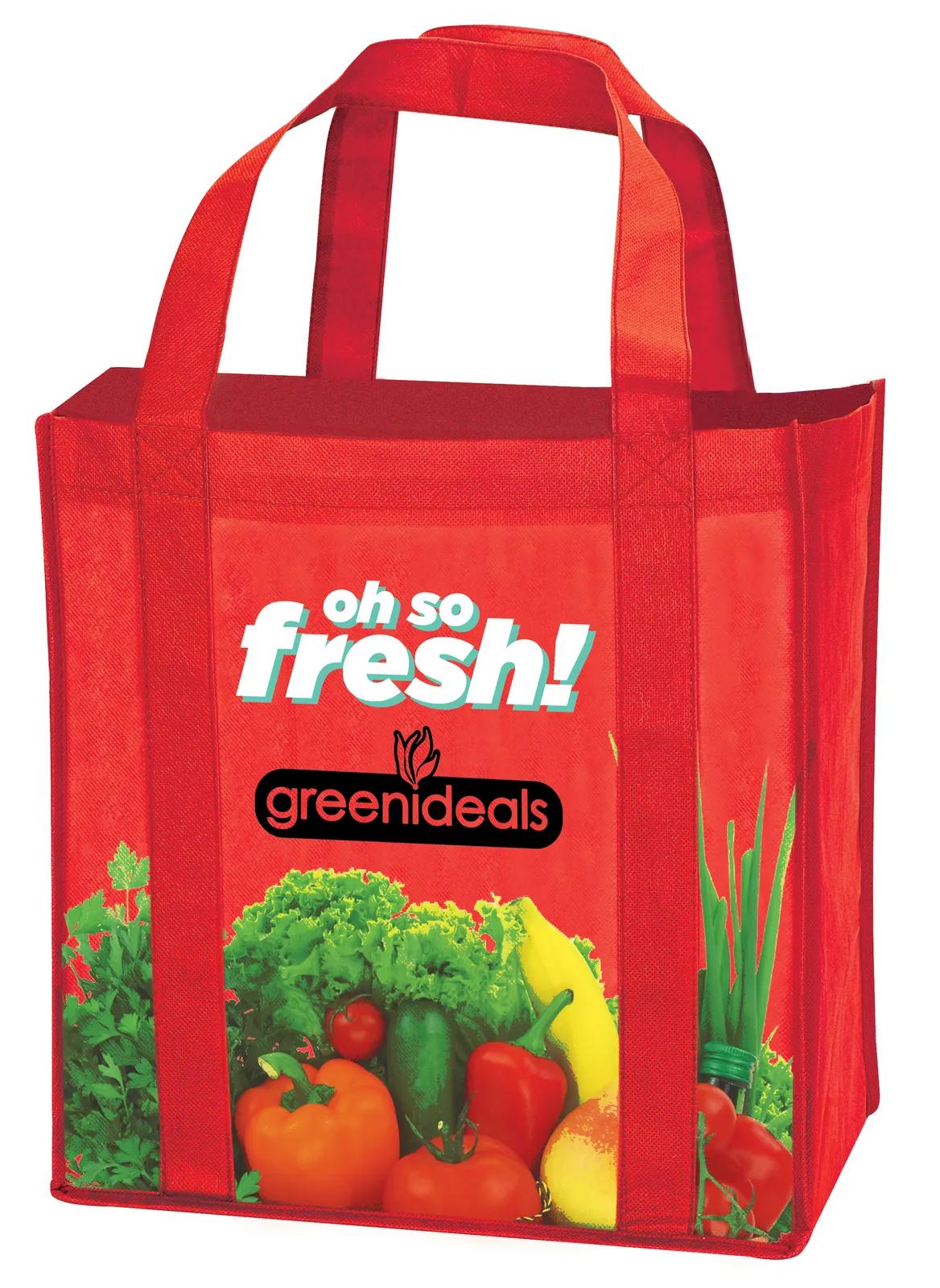Laminated Non-Woven Grocery Tote Reinforced Handles - 12.25 x 12.75 x 8.625 in - product view 11
