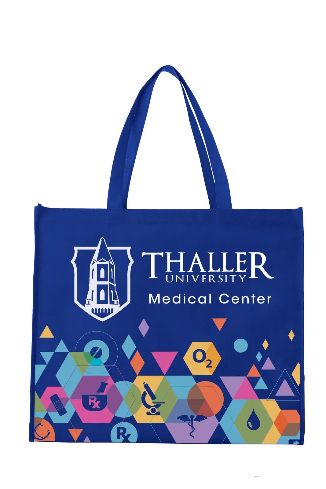 Laminated Non-Woven Landscape Tote Horizontal Shopping - 15.75 x 17.69 x 6.69 in - product view 6