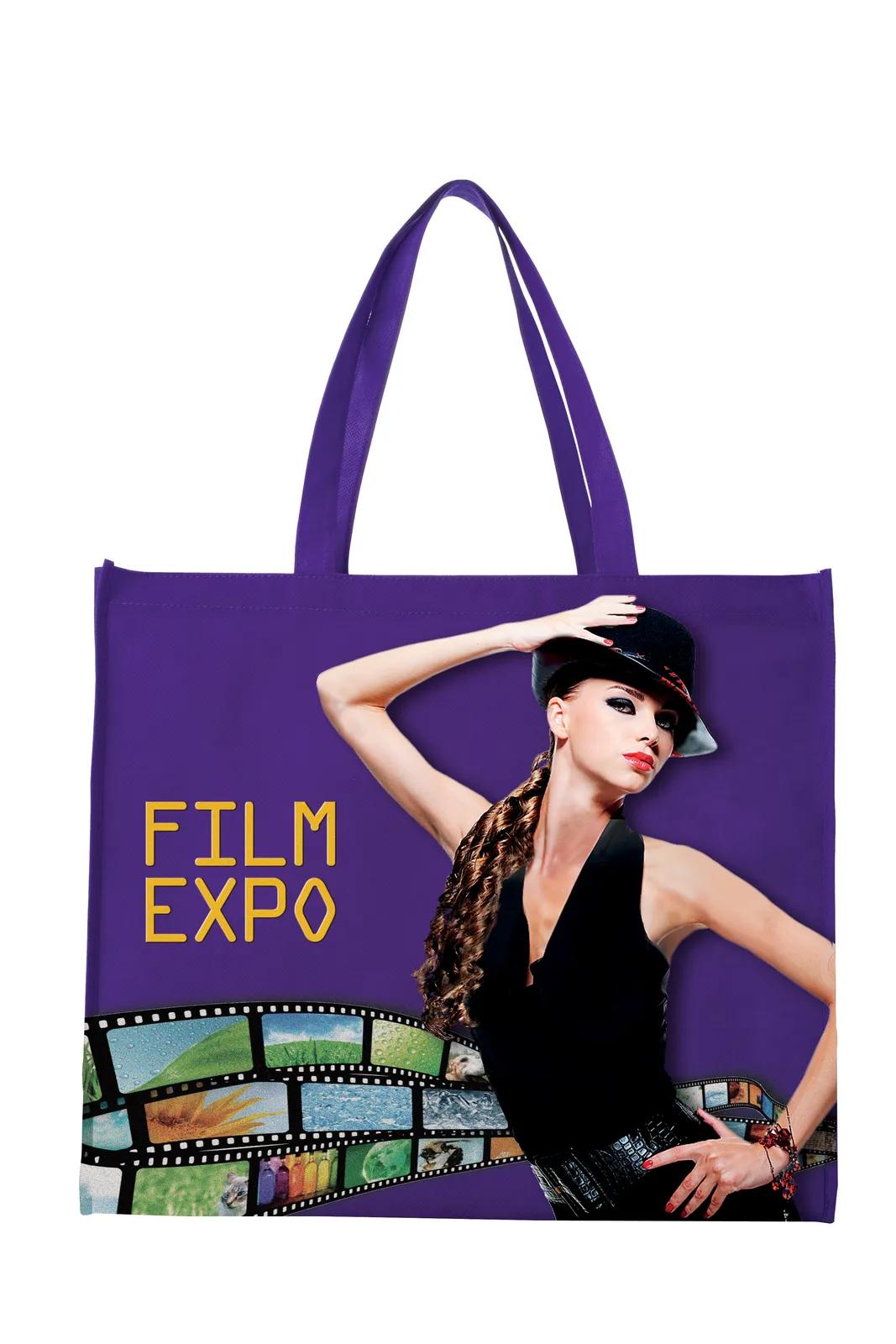 Laminated Non-Woven Landscape Tote Horizontal Shopping - 15.75 x 17.69 x 6.69 in - product view 8