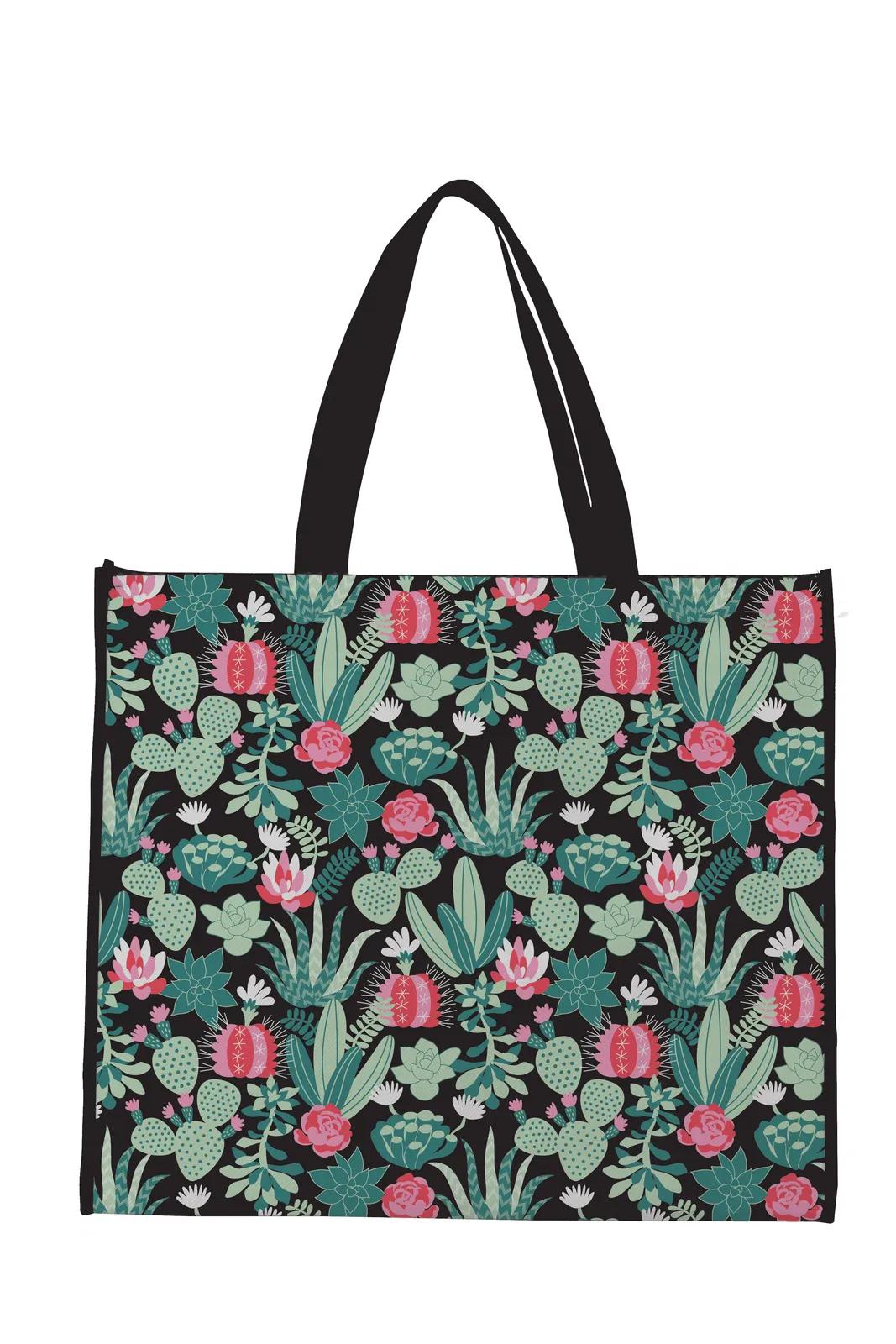 Laminated Non-Woven Landscape Tote Horizontal Shopping - 15.75 x 17.69 x 6.69 in - product view 9