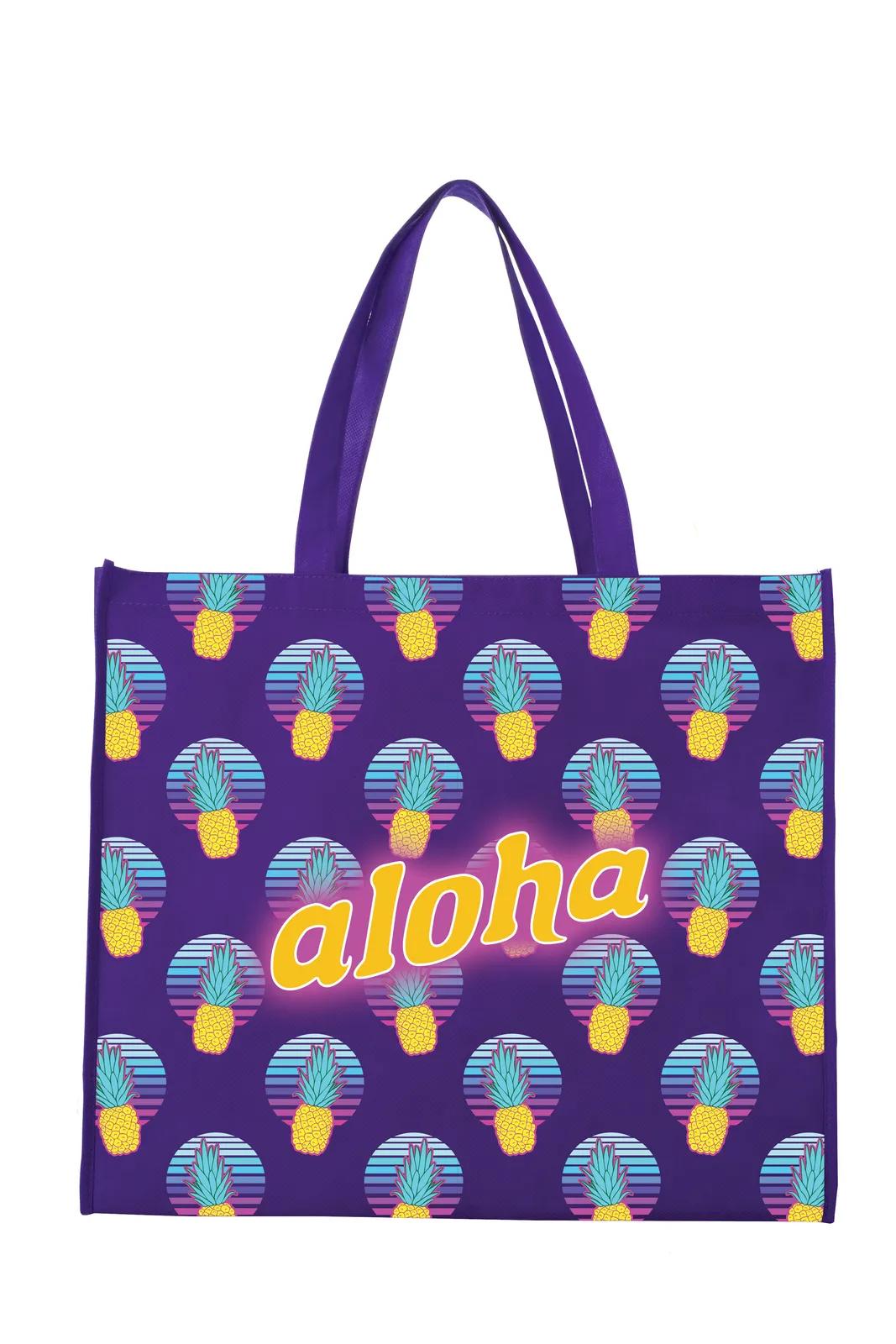 Laminated Non-Woven Landscape Tote Horizontal Shopping - 15.75 x 17.69 x 6.69 in - product view 10