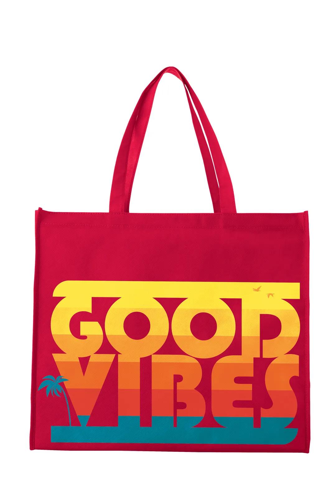 Laminated Non-Woven Landscape Tote Horizontal Shopping - 15.75 x 17.69 x 6.69 in - product view 11