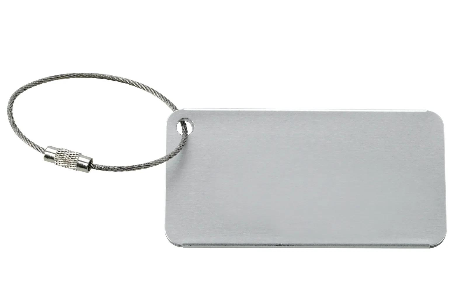 Compact Luggage Tag Aluminum Braided Metal Band - 1.625 x 3.125 x 0.125 in - product view 2