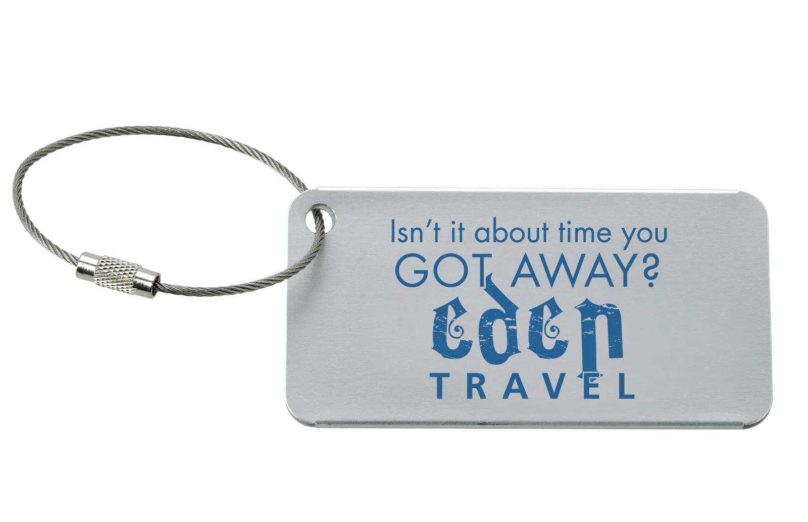 Compact Luggage Tag Aluminum Braided Metal Band - 1.625 x 3.125 x 0.125 in - product view 4