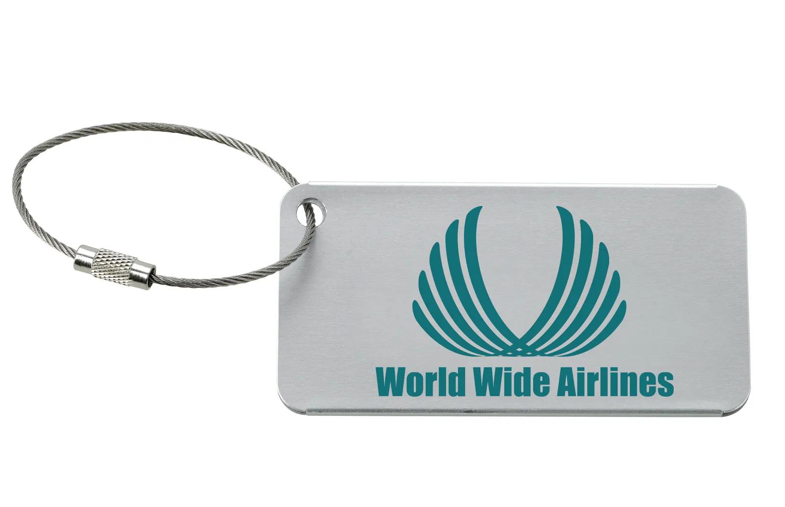 Compact Luggage Tag Aluminum Braided Metal Band - 1.625 x 3.125 x 0.125 in - product view 5