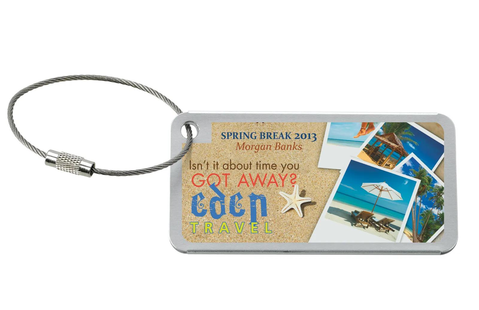 Compact Luggage Tag Aluminum Braided Metal Band - 1.625 x 3.125 x 0.125 in - product view 8
