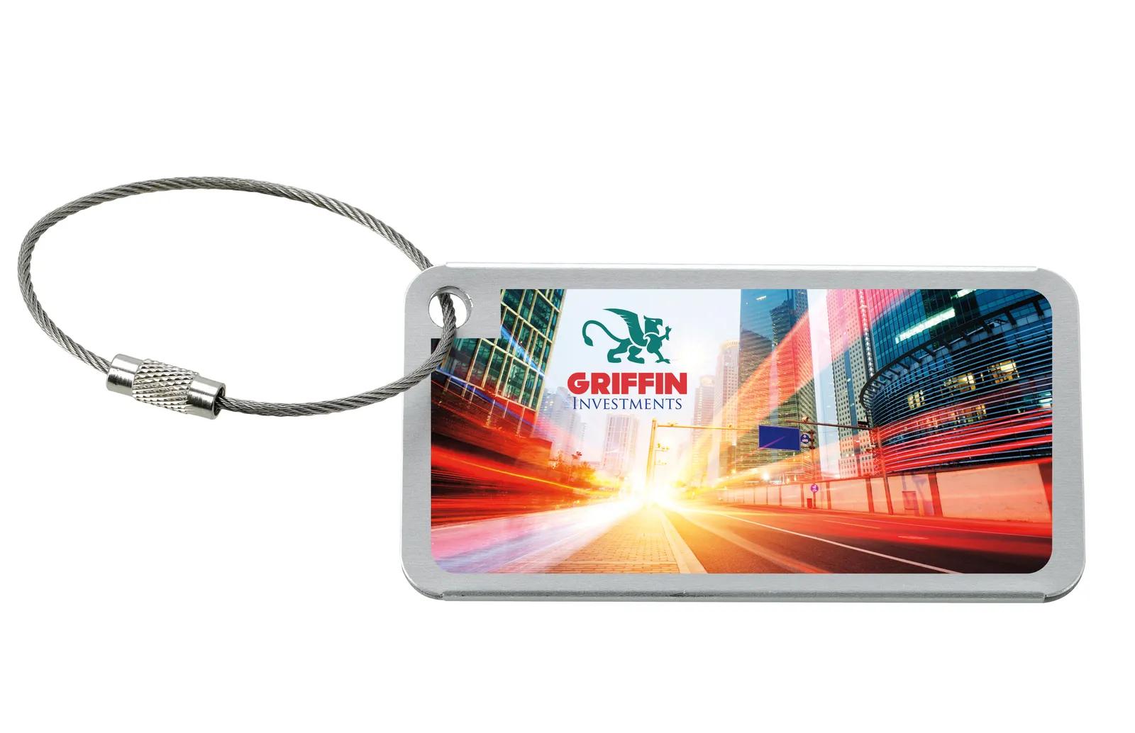 Compact Luggage Tag Aluminum Braided Metal Band - 1.625 x 3.125 x 0.125 in - product view 9