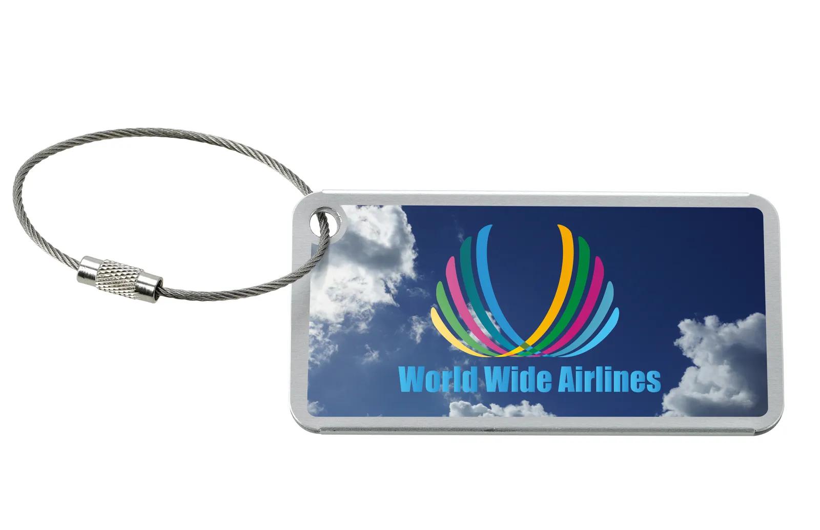Compact Luggage Tag Aluminum Braided Metal Band - 1.625 x 3.125 x 0.125 in - product view 10