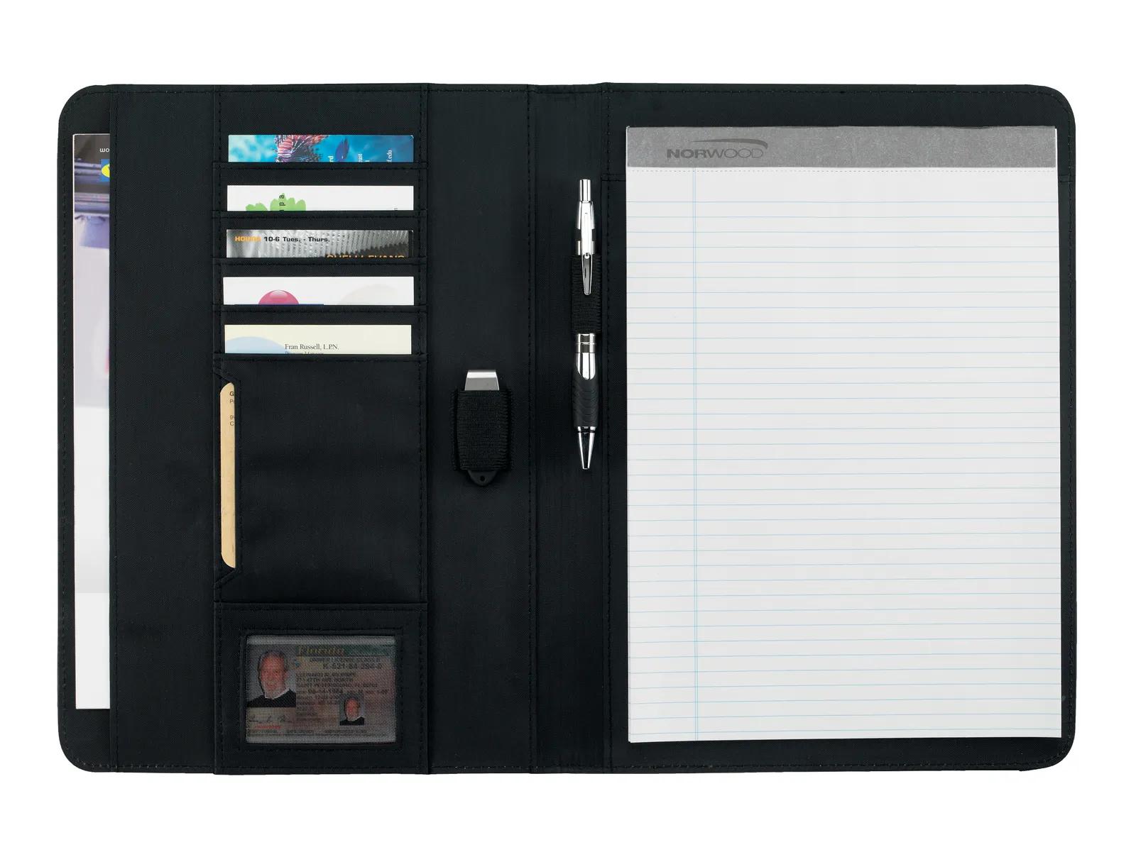 Vintage Style Padfolio PVC Contrast Stitching - 13.125 x 9.625 x 0.625 in - product view 3