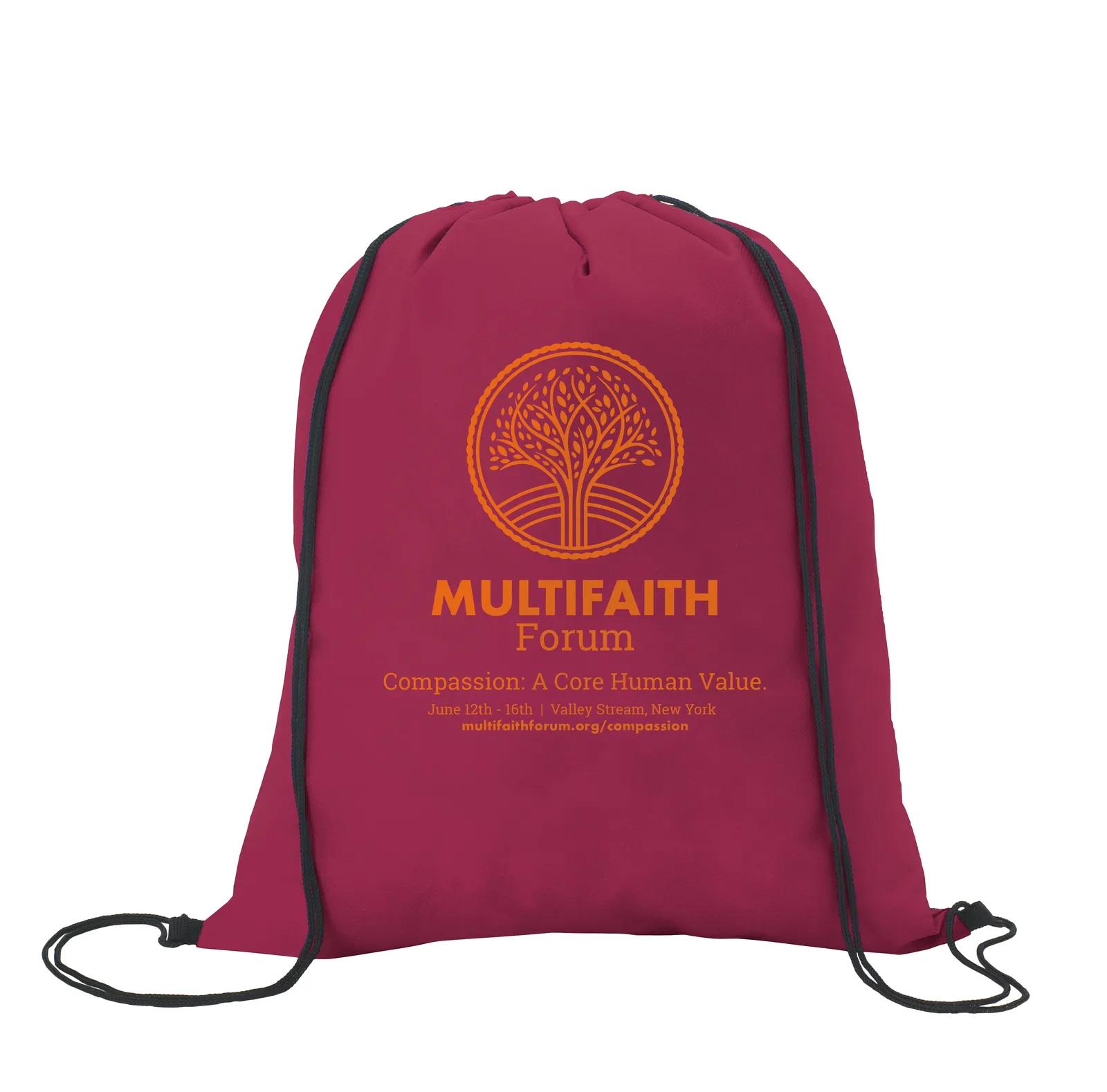 Non-Woven Drawstring Backpack Large Imprint Area - 16.375 x 13.5 in - product view 10
