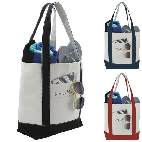 Marina Tote Cotton Canvas Snap Closure 12 oz - 14 x 18 x 6 in