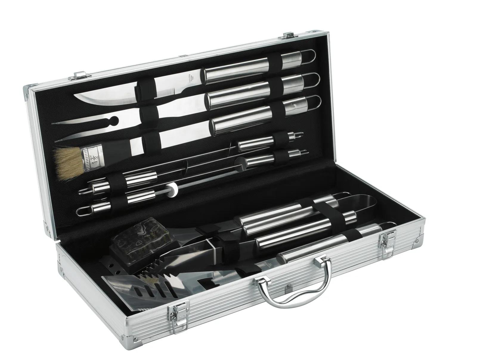 BBQ Grilling Tool Set Aluminum Case Stainless Steel - 10 Piece - product view 3