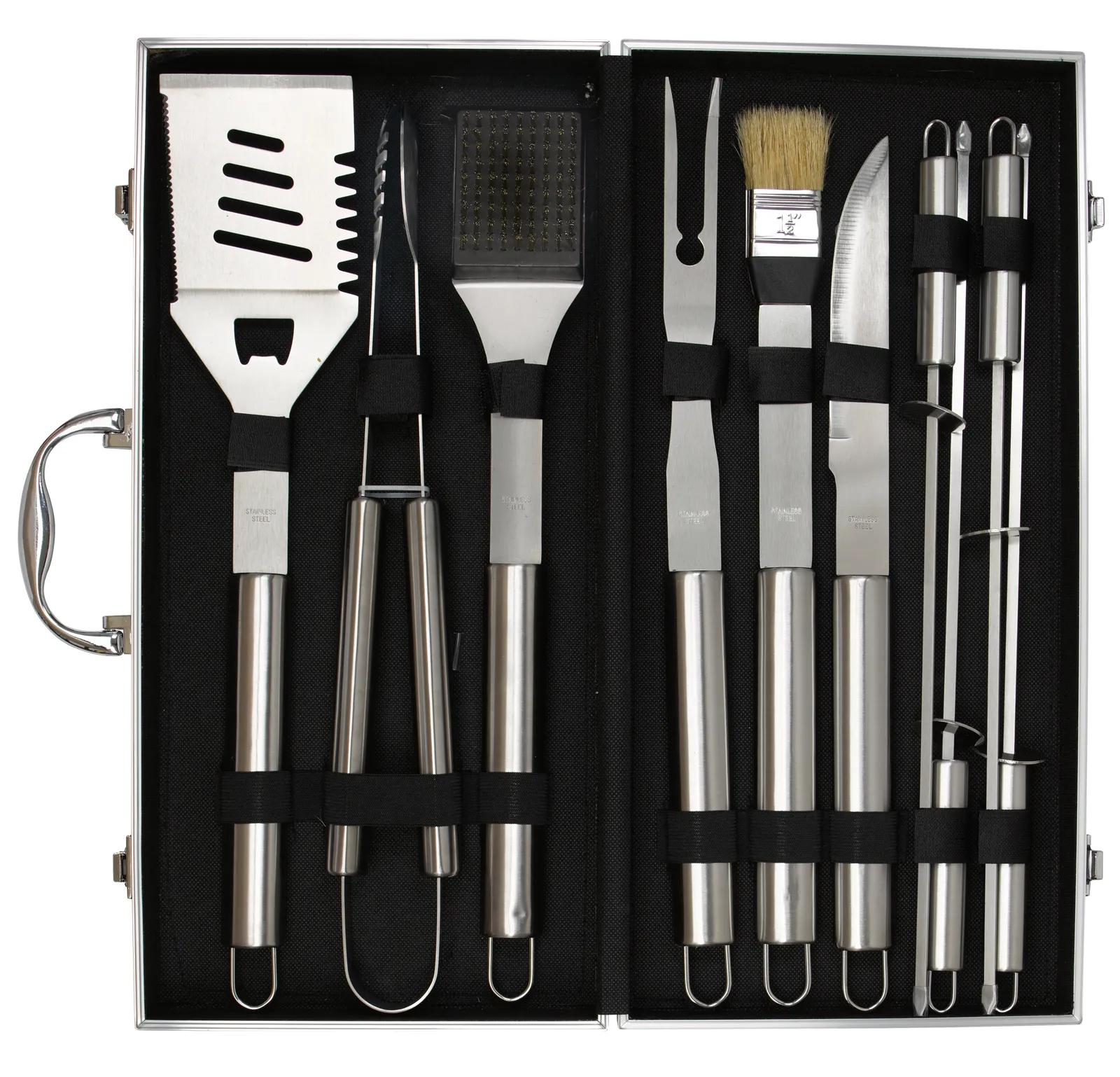 BBQ Grilling Tool Set Aluminum Case Stainless Steel - 10 Piece - product view 5