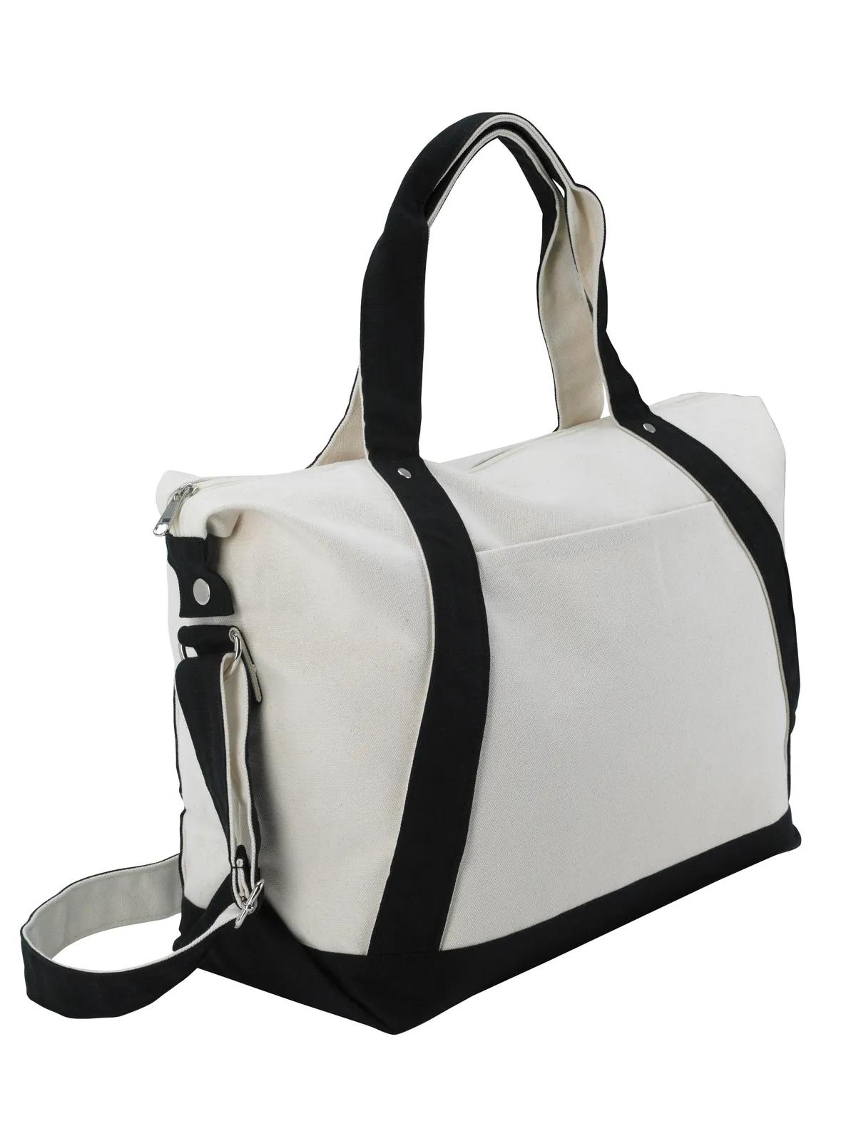 Weekender Duffel Bag Expandable Cotton Canvas - 14 x 22 x 7 in - product view 2