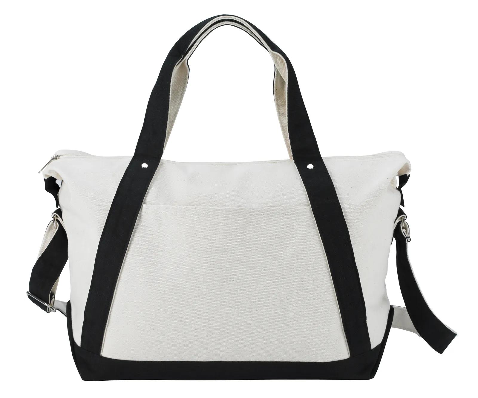 Weekender Duffel Bag Expandable Cotton Canvas - 14 x 22 x 7 in - product view 3