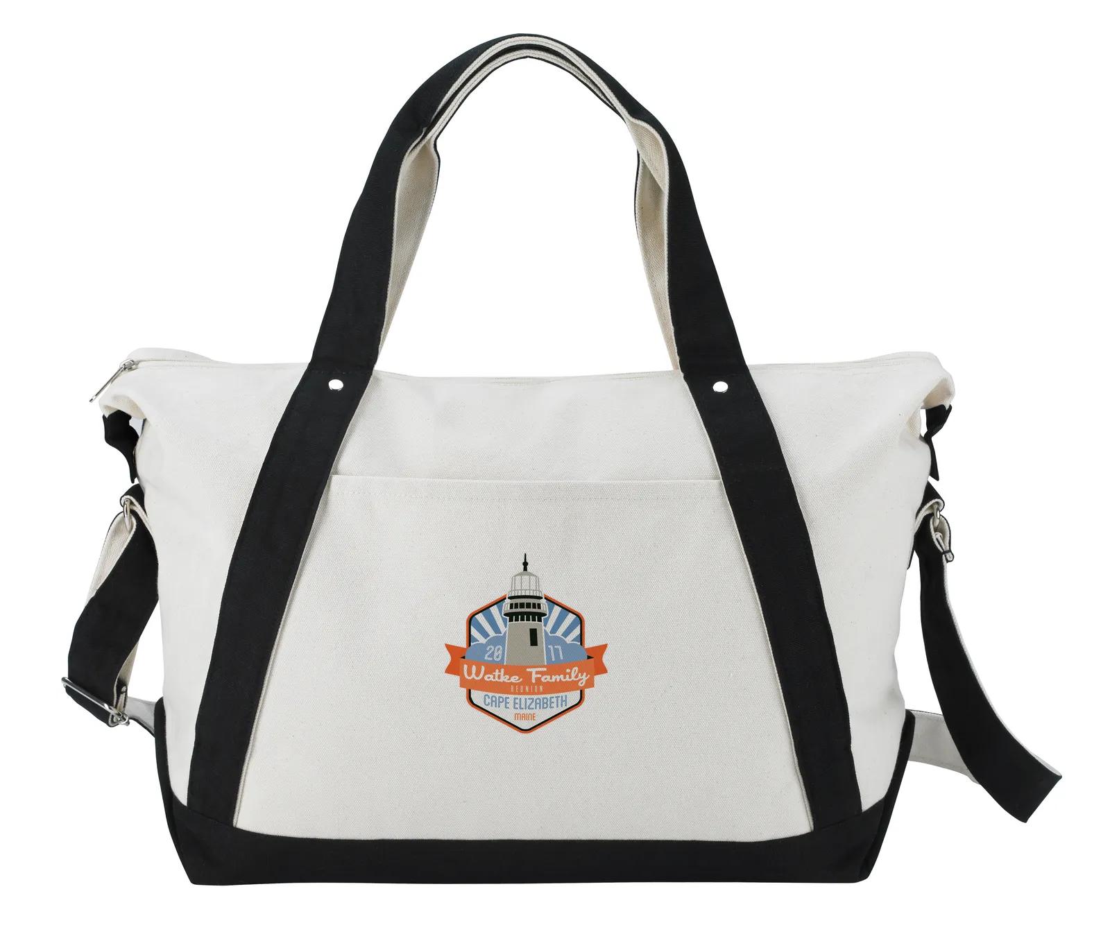 Weekender Duffel Bag Expandable Cotton Canvas - 14 x 22 x 7 in - product view 5