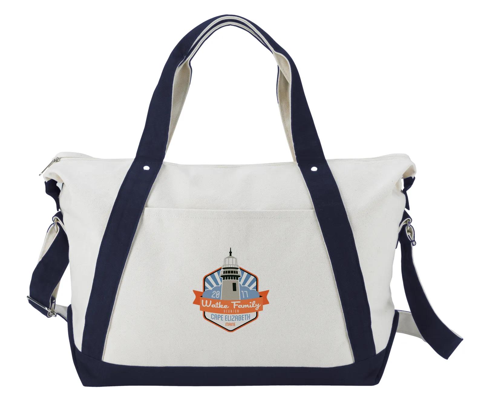 Weekender Duffel Bag Expandable Cotton Canvas - 14 x 22 x 7 in - product view 7