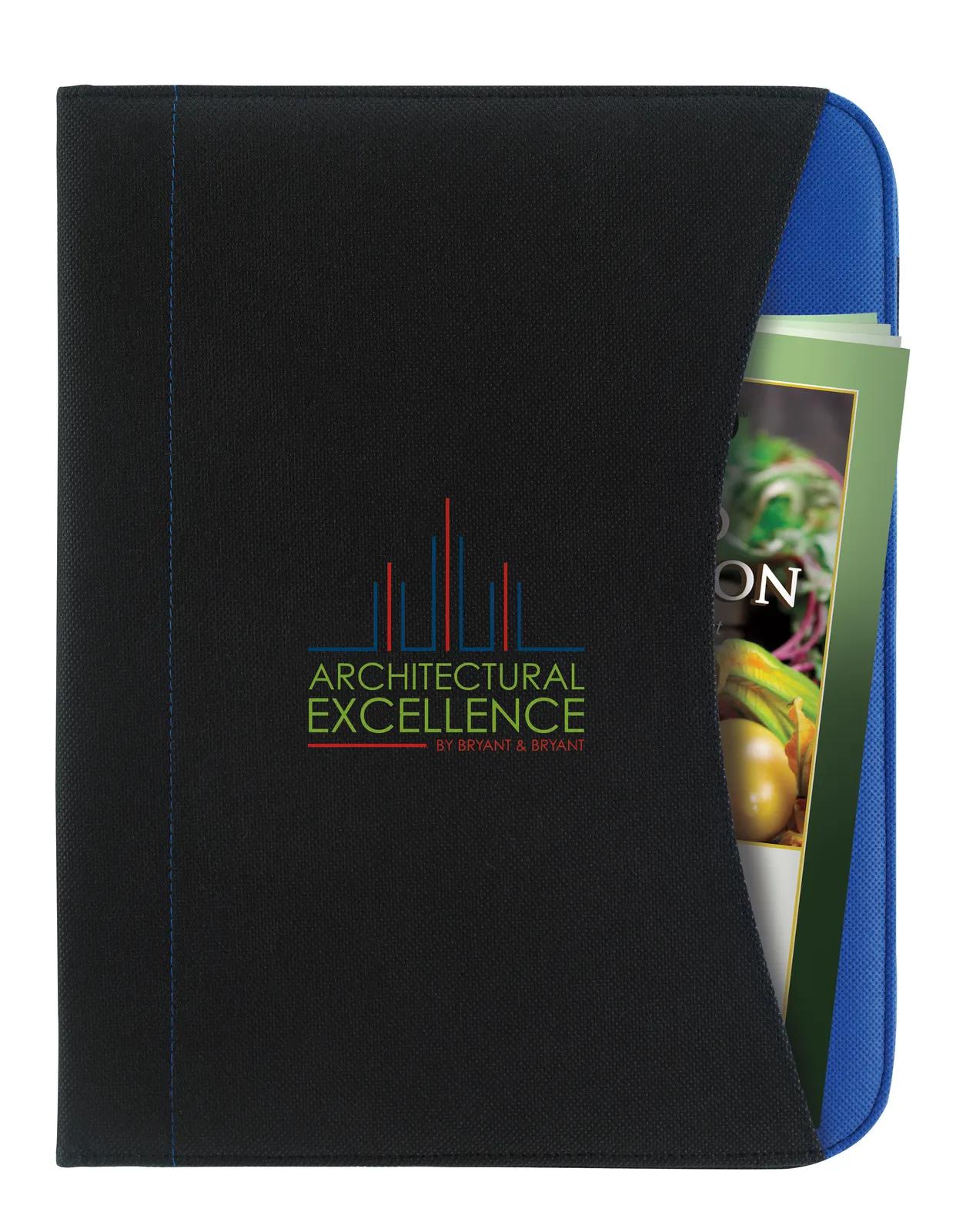 Non-Woven Curve Padfolio Front Slip Pocket - 12.75 x 10 x 0.375 in - product view 3