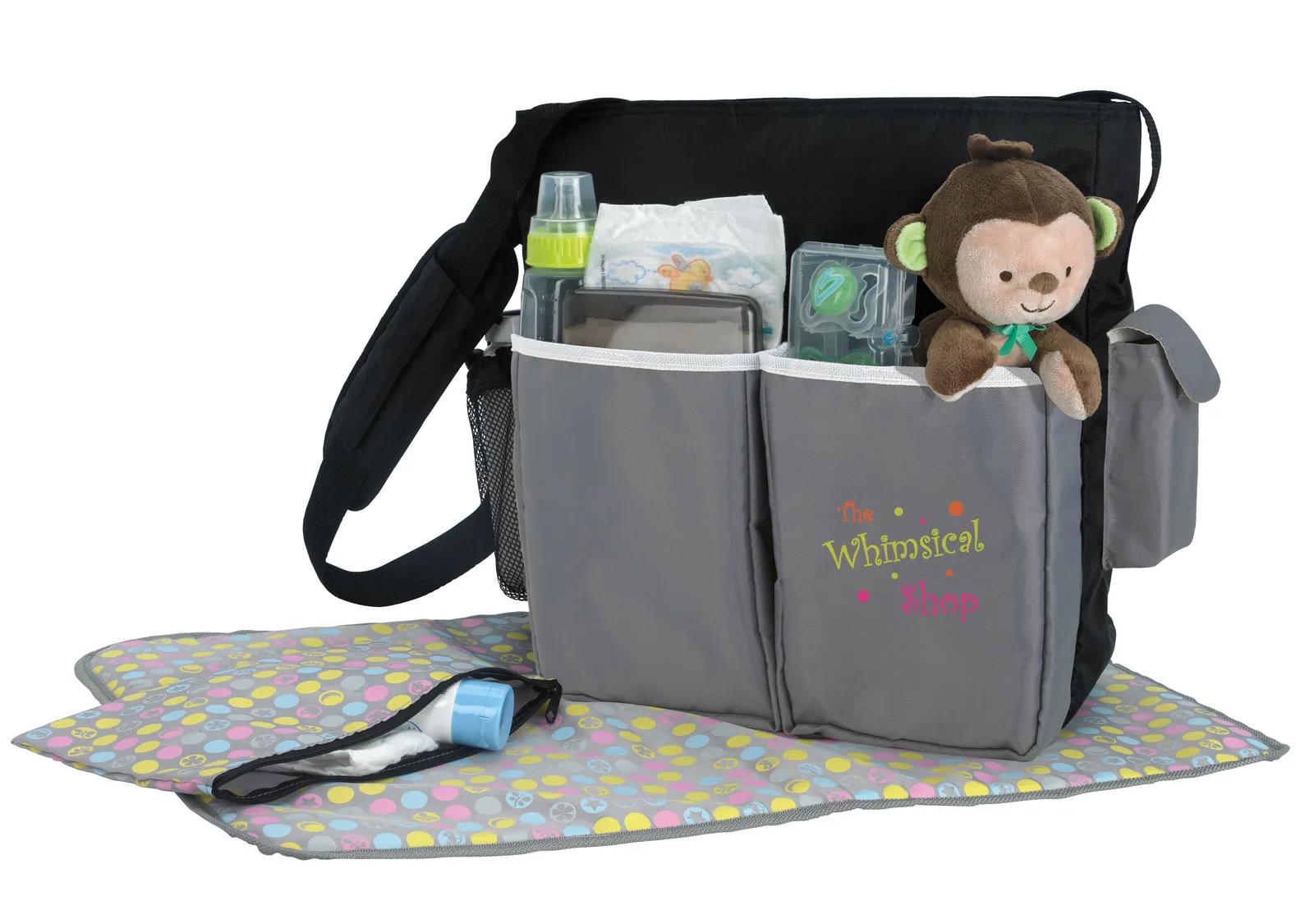 Diaper Bag Changing Pad Included Five Exterior Pockets - 13.5 x 12.75 x 5 in - product view 4